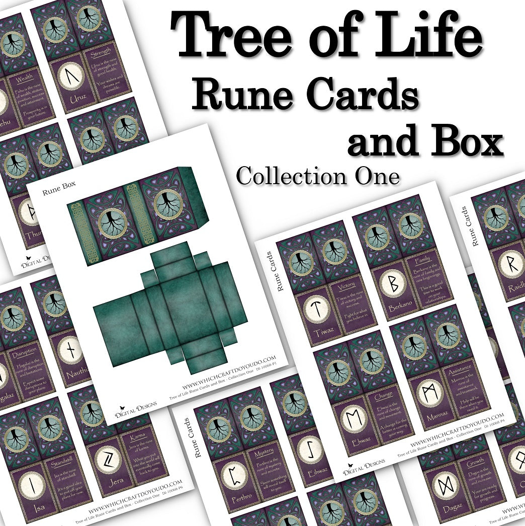 Tree of Life Rune Cards and Box - Collection One - DI-10068 - Digital Download