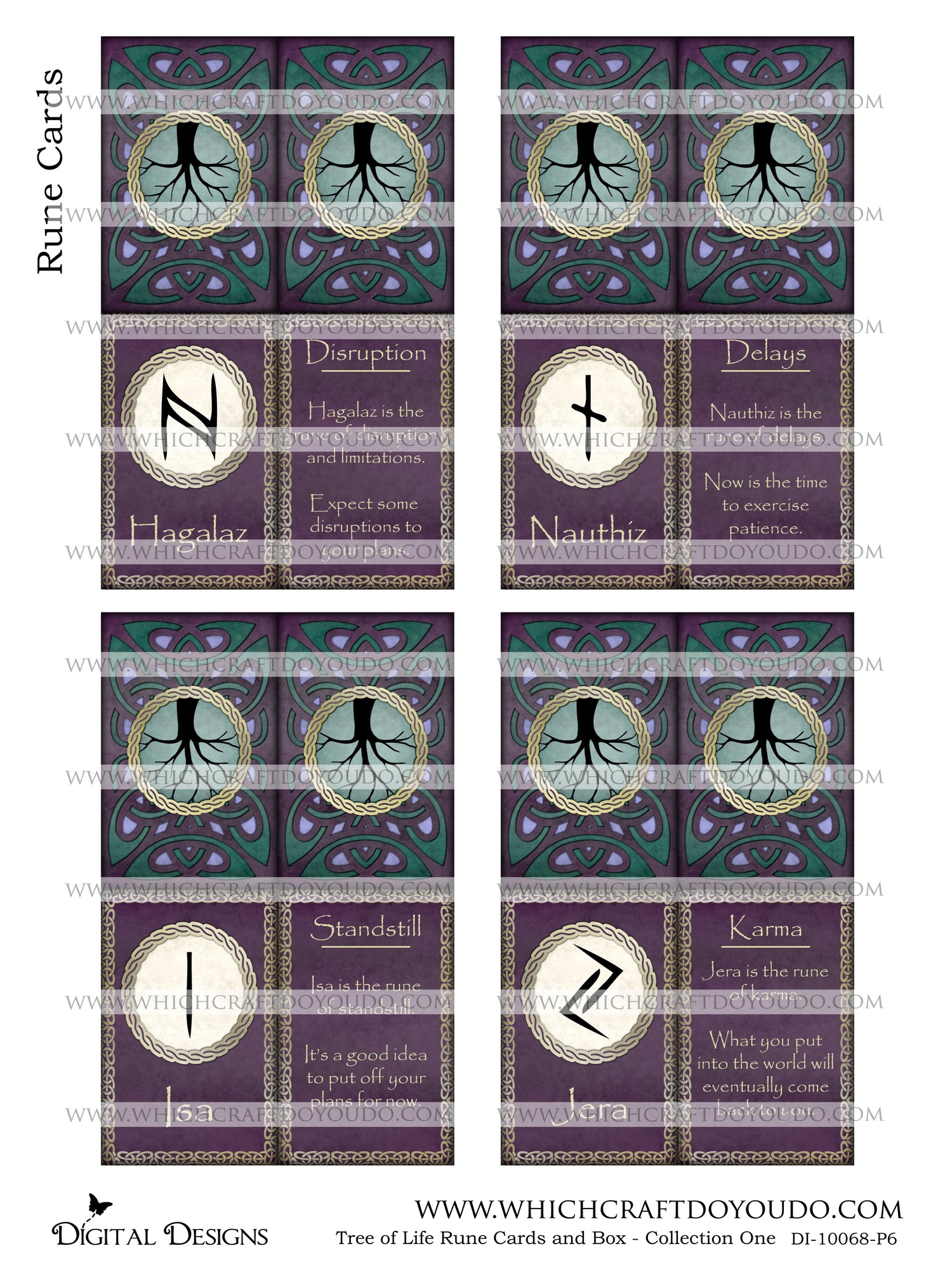 Tree of Life Rune Cards and Box - Collection One - DI-10068 - Digital Download