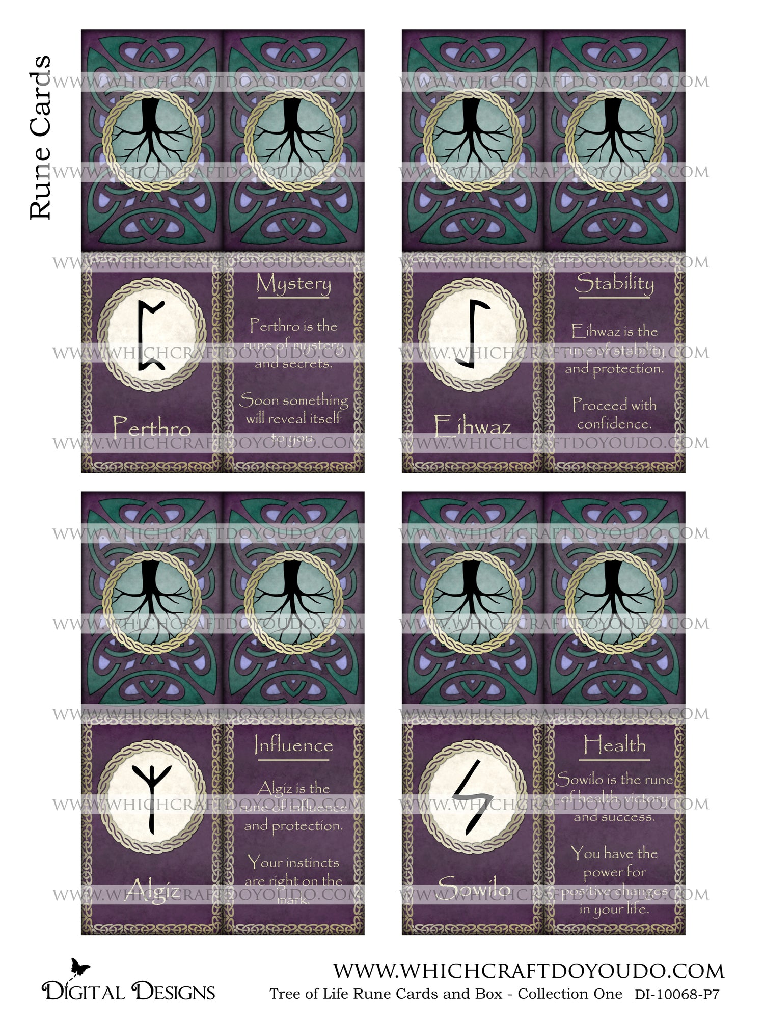 Tree of Life Rune Cards and Box - Collection One - DI-10068 - Digital Download