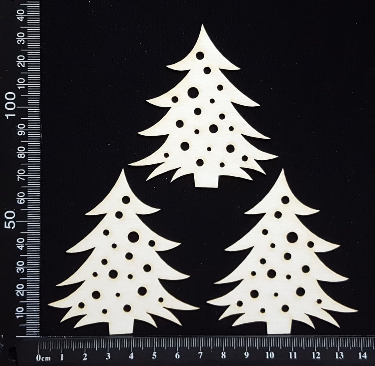 Trees Set - B - White Chipboard