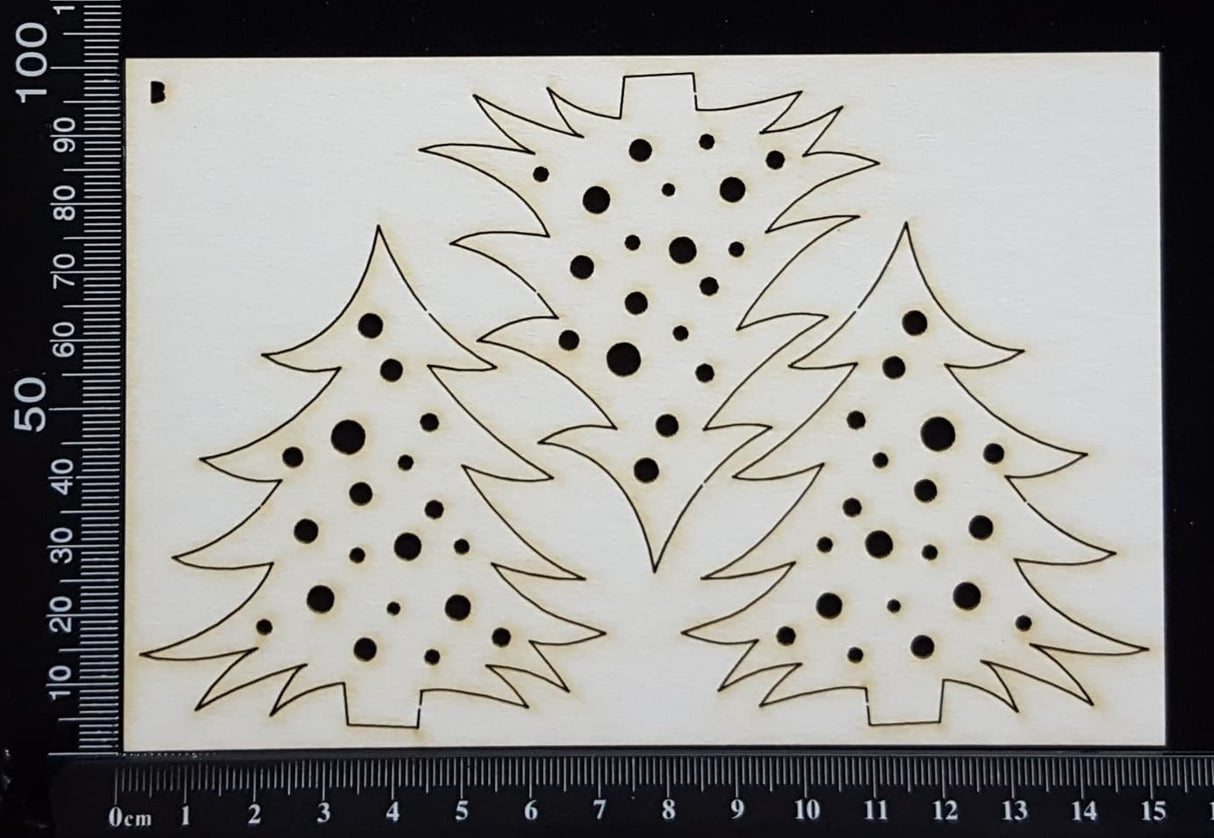 Trees Set - B - White Chipboard