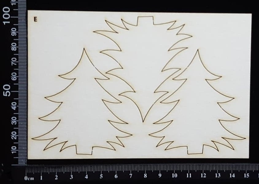 Trees Set - E - White Chipboard