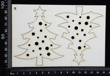 Trees Set - G - White Chipboard
