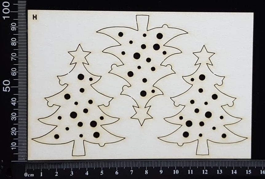 Trees Set - H - White Chipboard