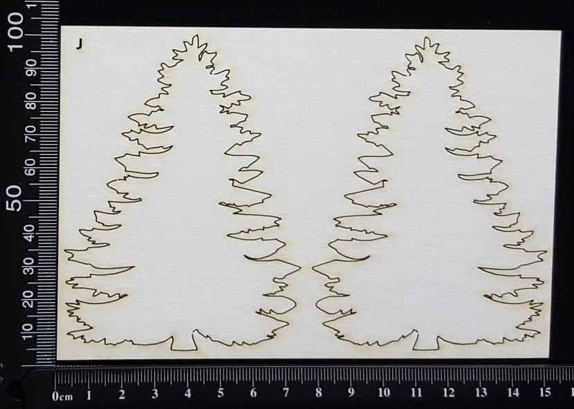 Trees Set - J - White Chipboard