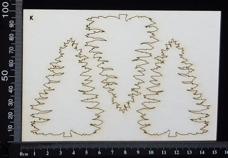 Trees Set - K - White Chipboard