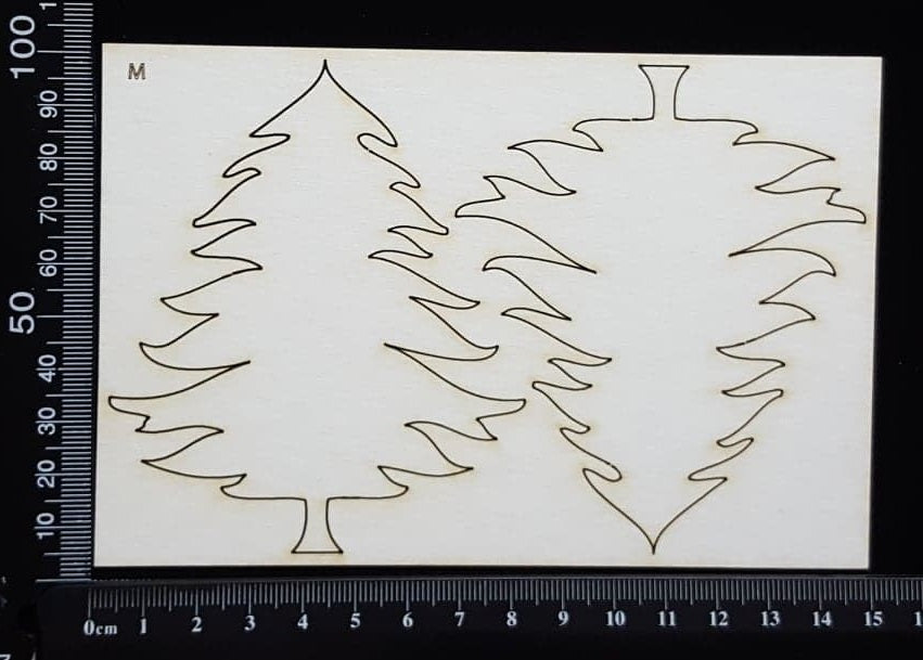 Trees Set - M - White Chipboard