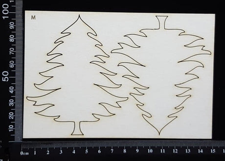 Trees Set - M - White Chipboard
