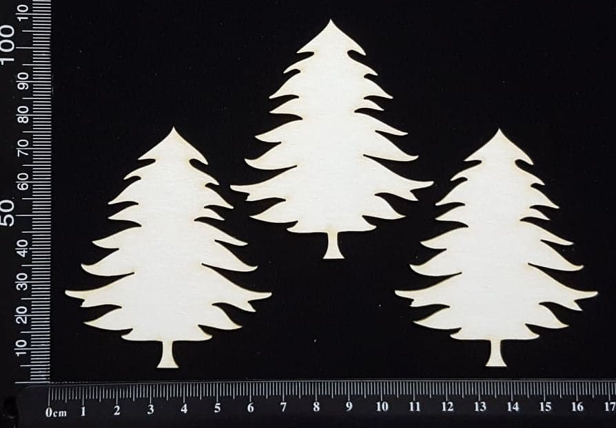 Trees Set - N - White Chipboard