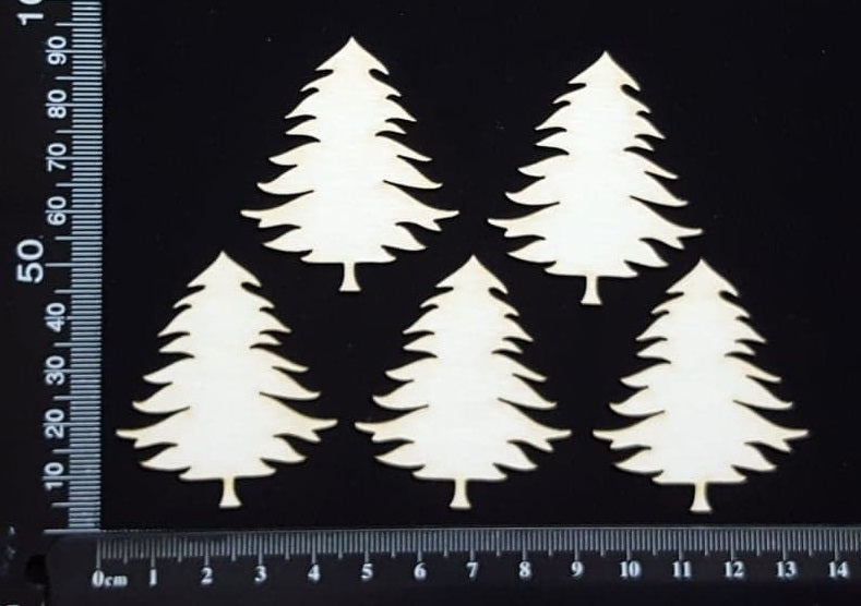 Trees Set - O - White Chipboard