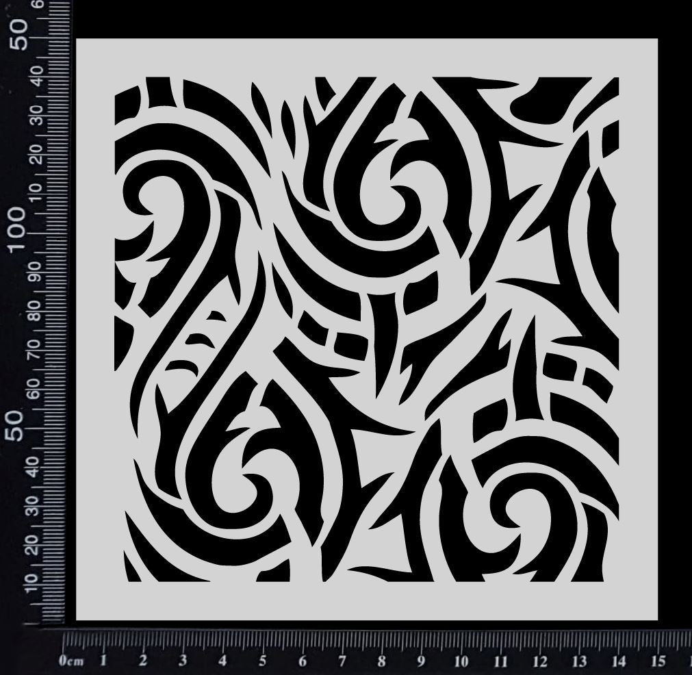 Tribal - A - Stencil - 150mm x 150mm