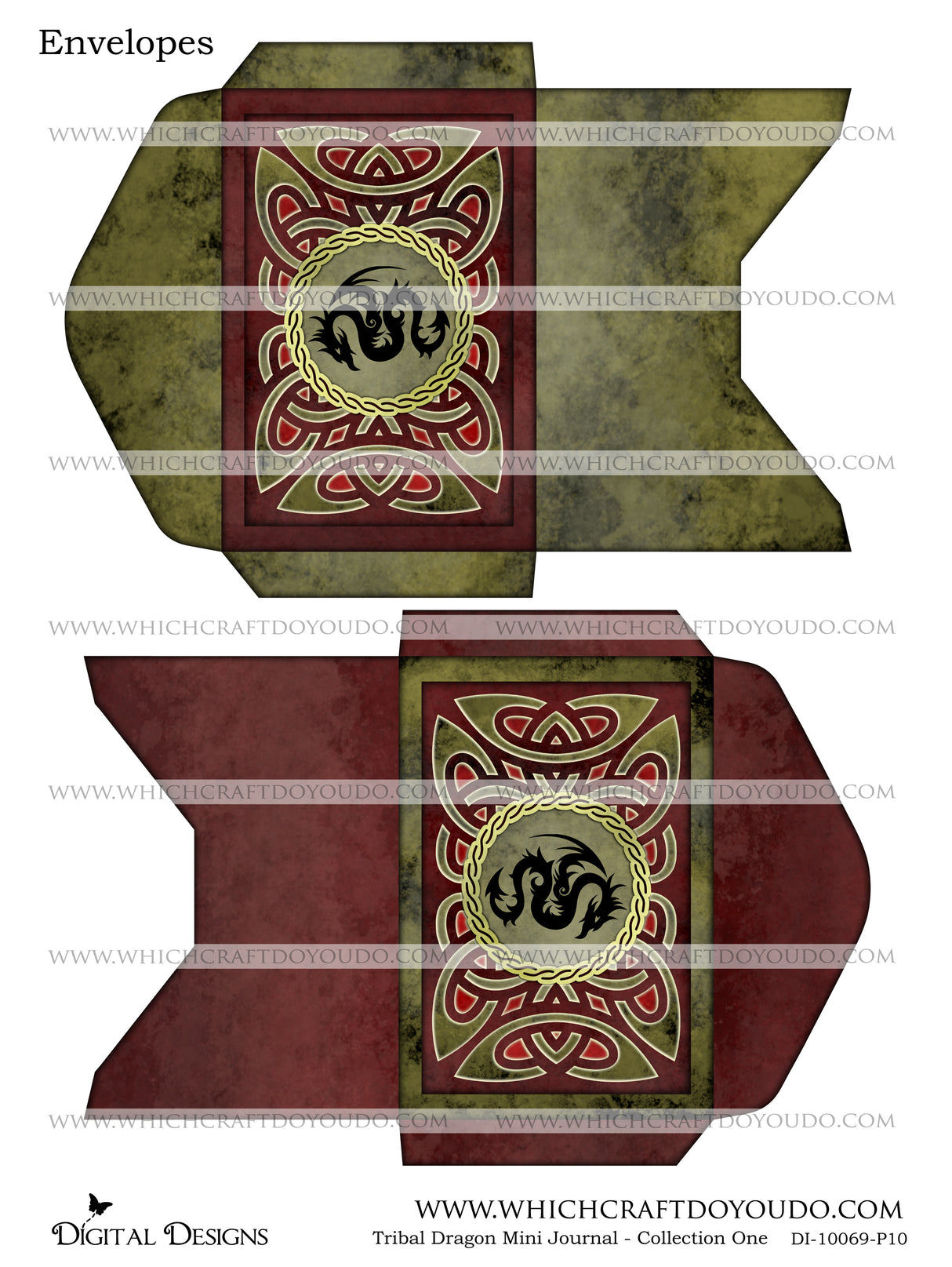 Tribal Dragon Mini Journal - Collection One - DI-10069 - Digital Download