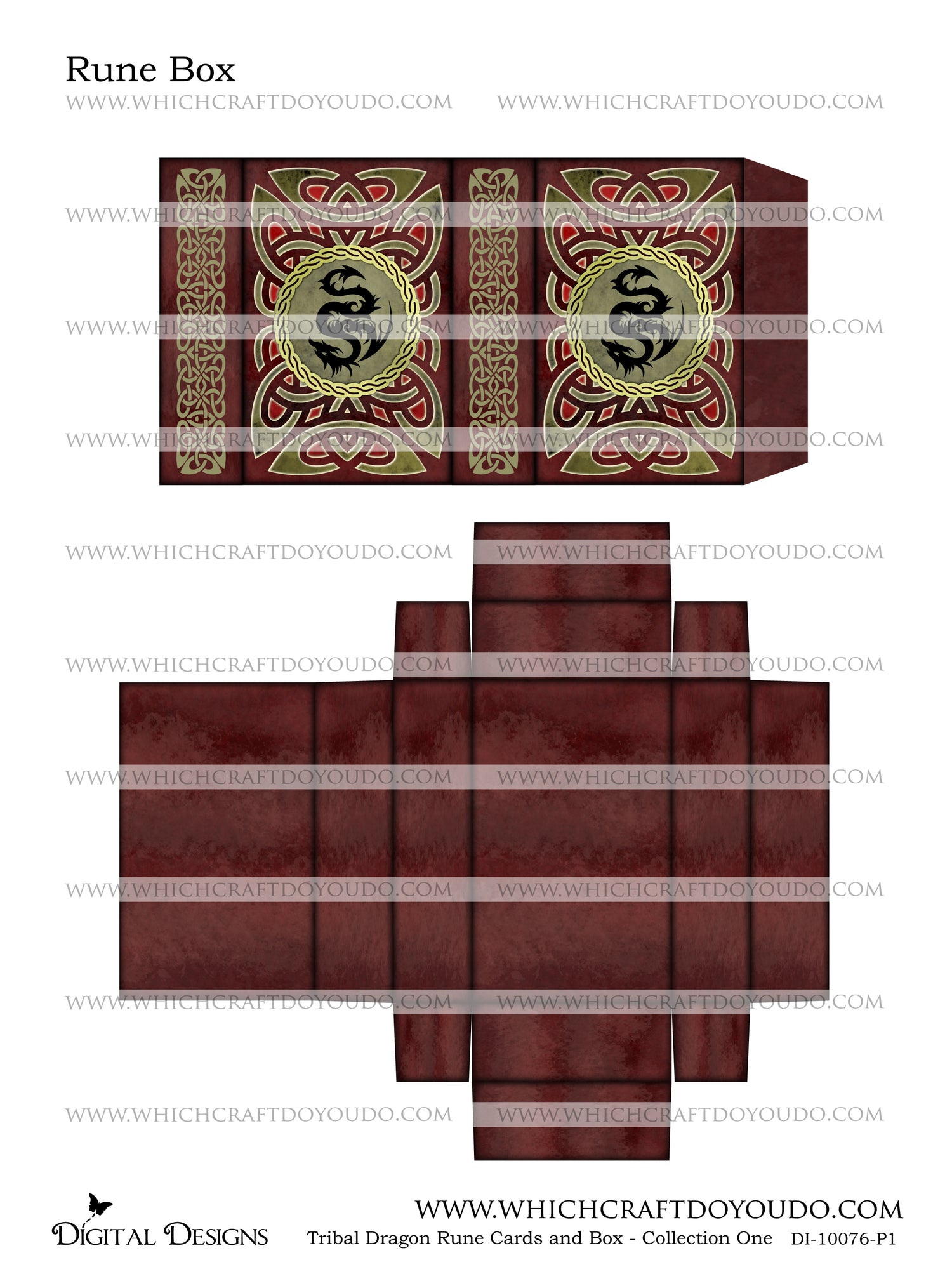 Tribal Dragon Rune Cards and Box - Collection One - DI-10076 - Digital Download