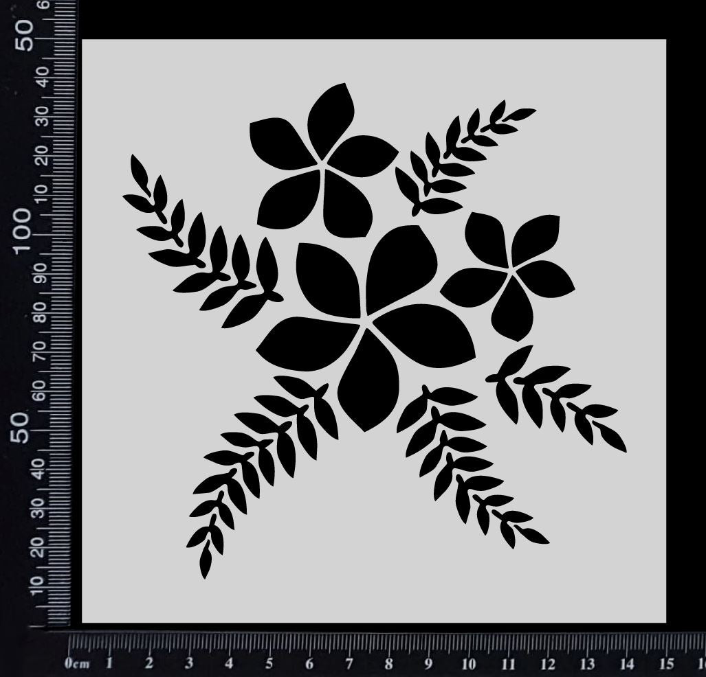 Tropical Flower - A - Stencil - 150mm x 150mm