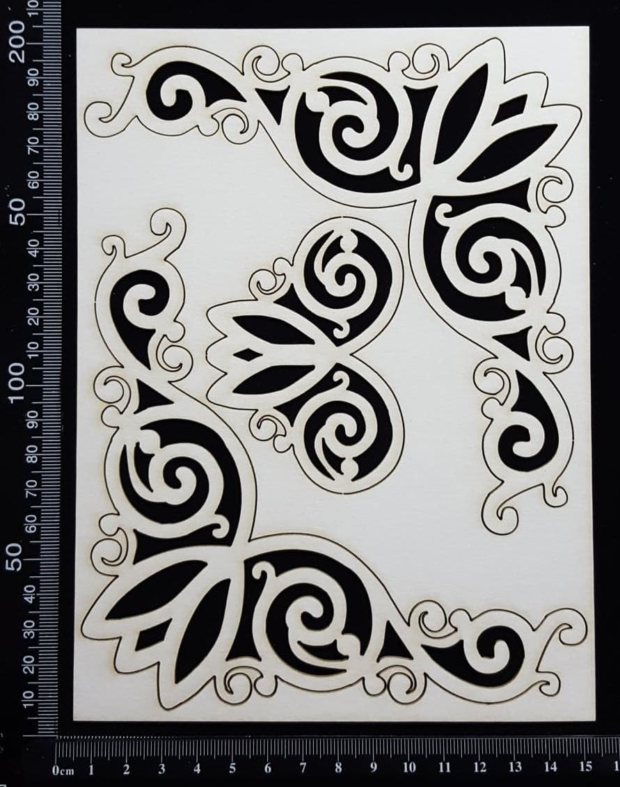 Tulip Corners Set - A - Large - White Chipboard