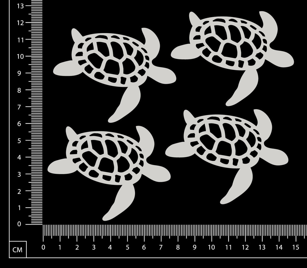Turtles Set - A - White Chipboard