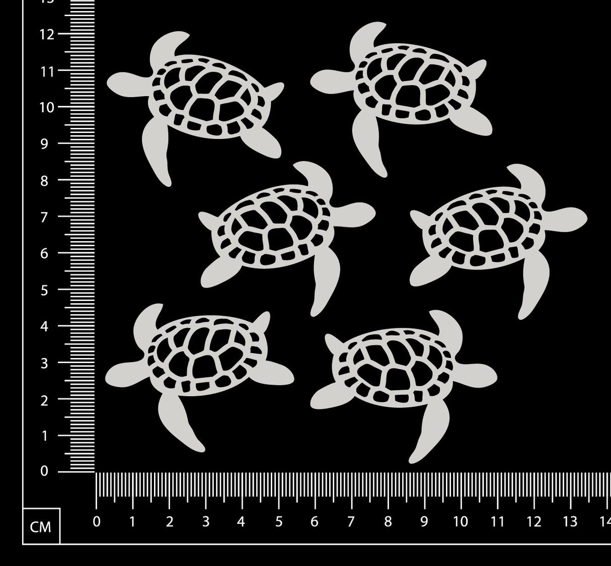 Turtles Set - B - White Chipboard