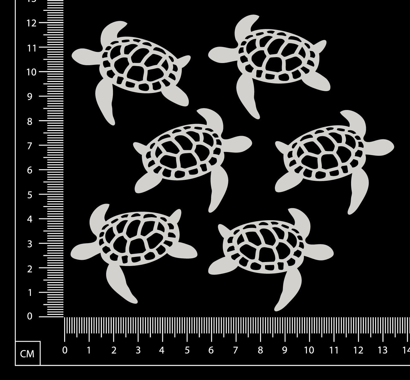 Turtles Set - B - White Chipboard