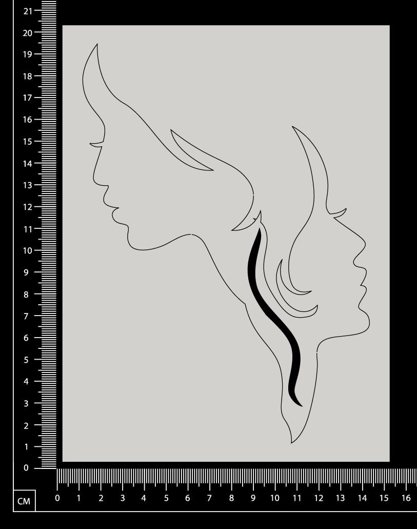 Twin Faces - Large - White Chipboard