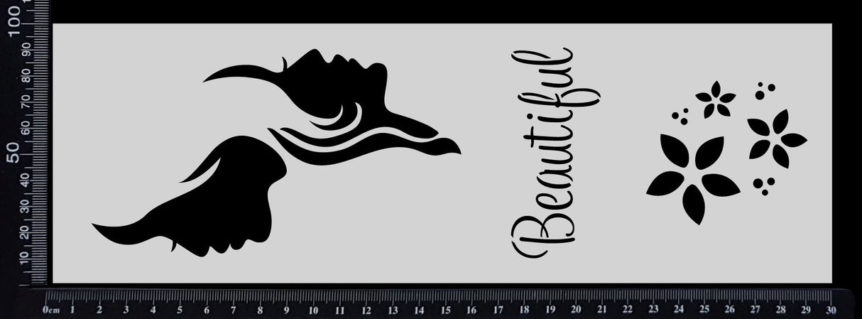 Twin Faces Strip - Stencil - 100mm x 300mm