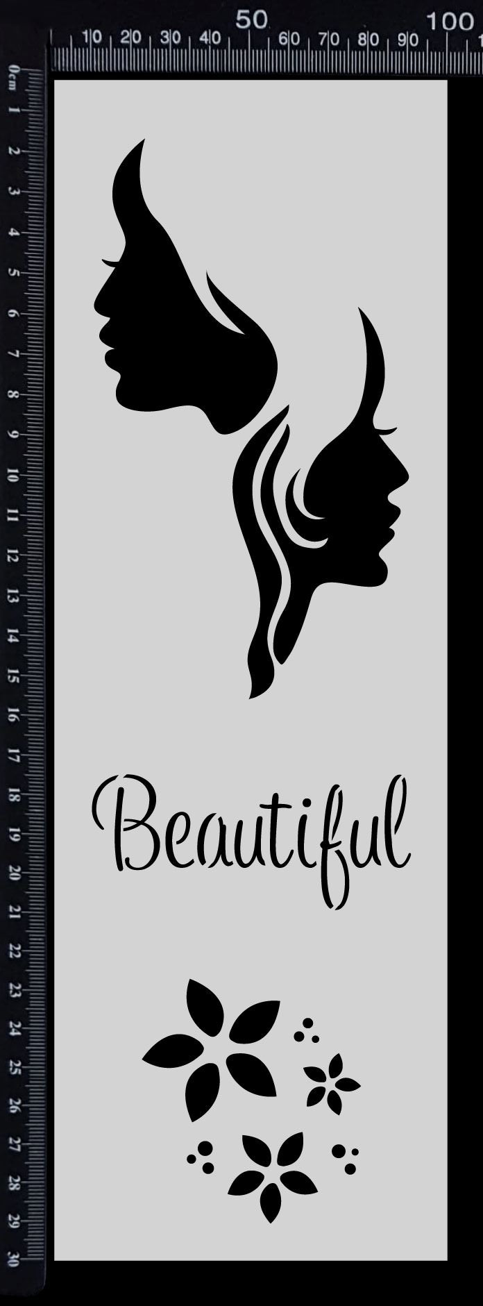 Twin Faces Strip - Stencil - 100mm x 300mm