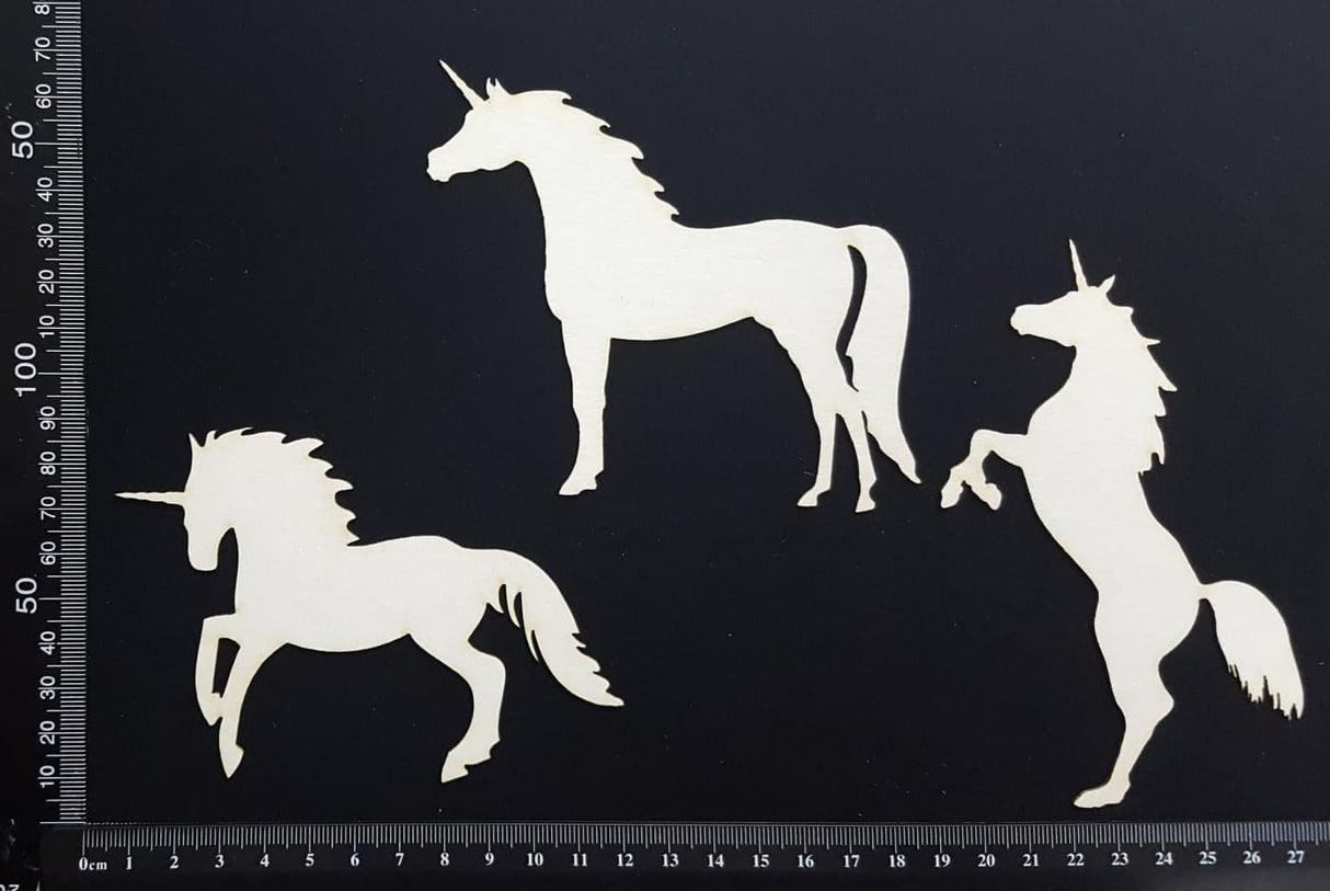 Unicorn Set - B - White Chipboard