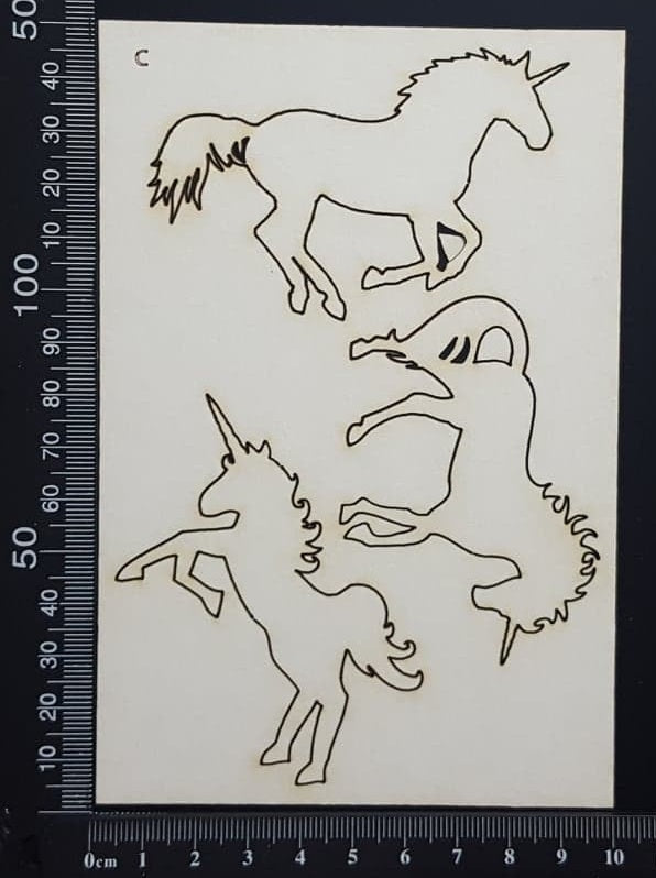 Unicorn Set - C - White Chipboard