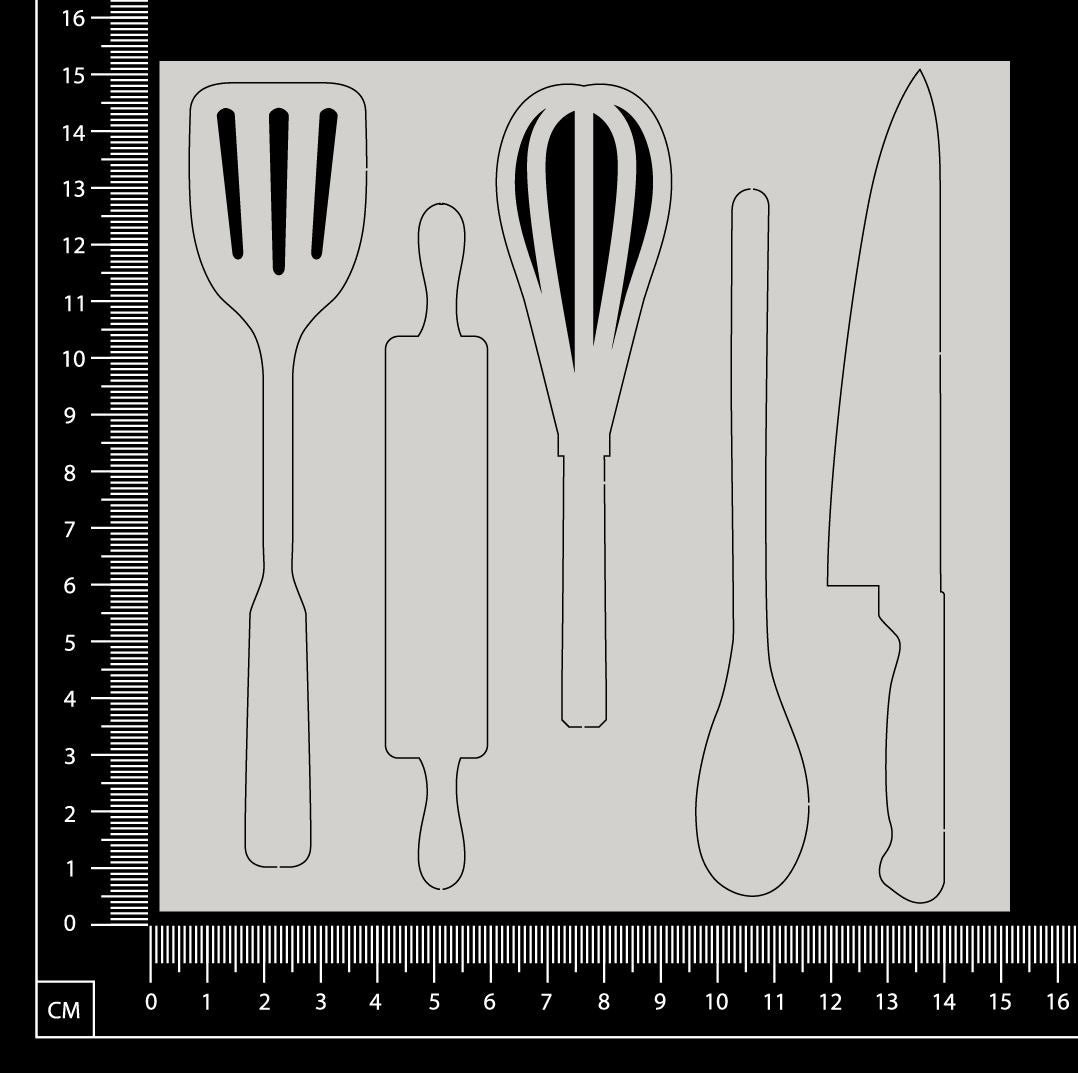 Utensils - Large - White Chipboard