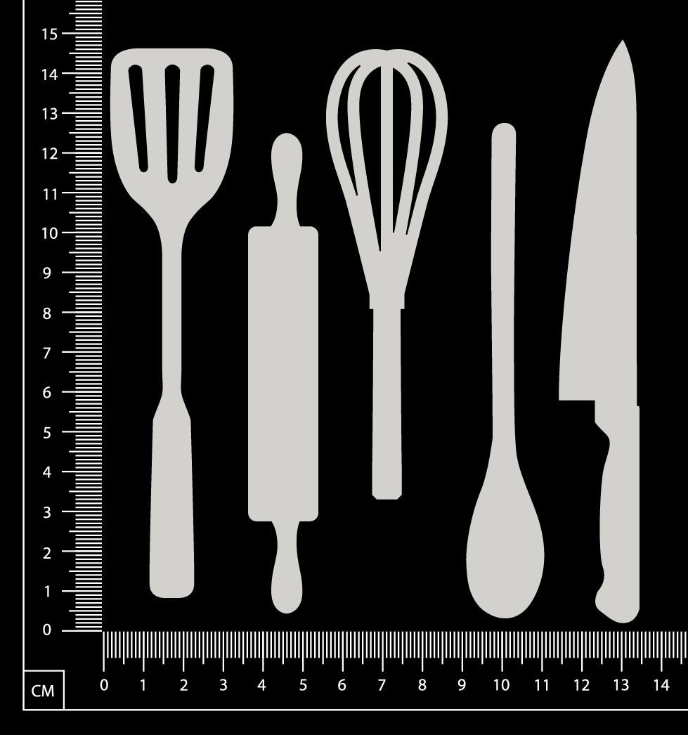 Utensils - Large - White Chipboard
