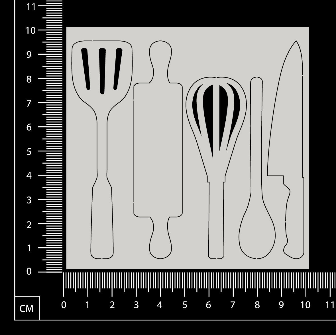 Utensils - Small - White Chipboard