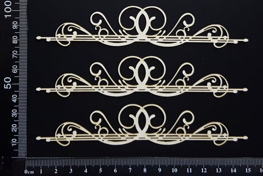 Victorian Border Set - B - Small - White Chipboard