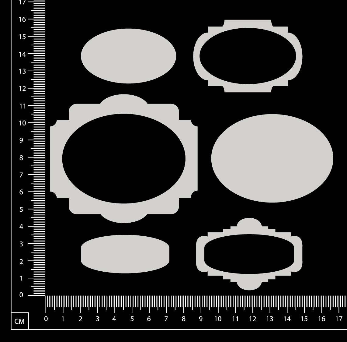 Vintage Frames Set - Q - White Chipboard