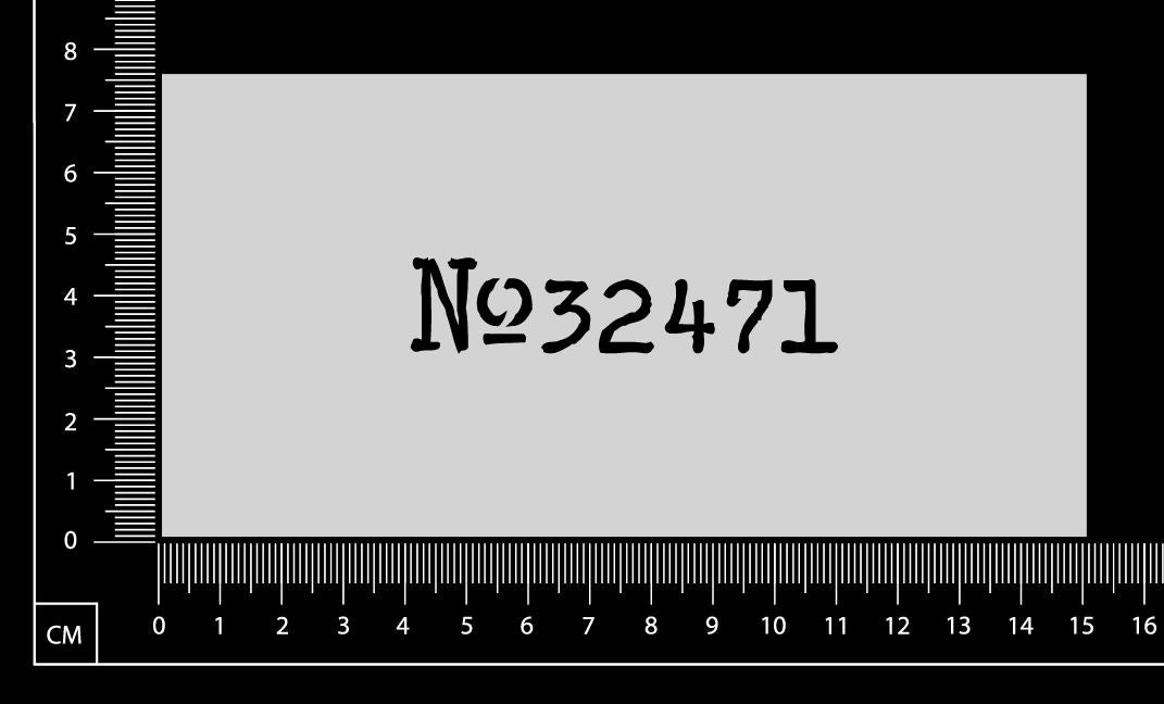 Vintage Numbers - A - No32471 - Stencil - 75mm x 150mm