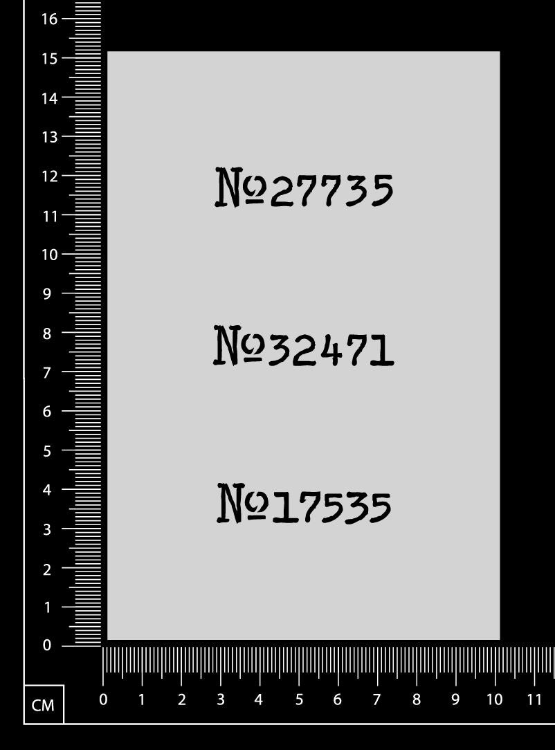 Vintage Numbers Set - A - Stencil - 100mm x 150mm