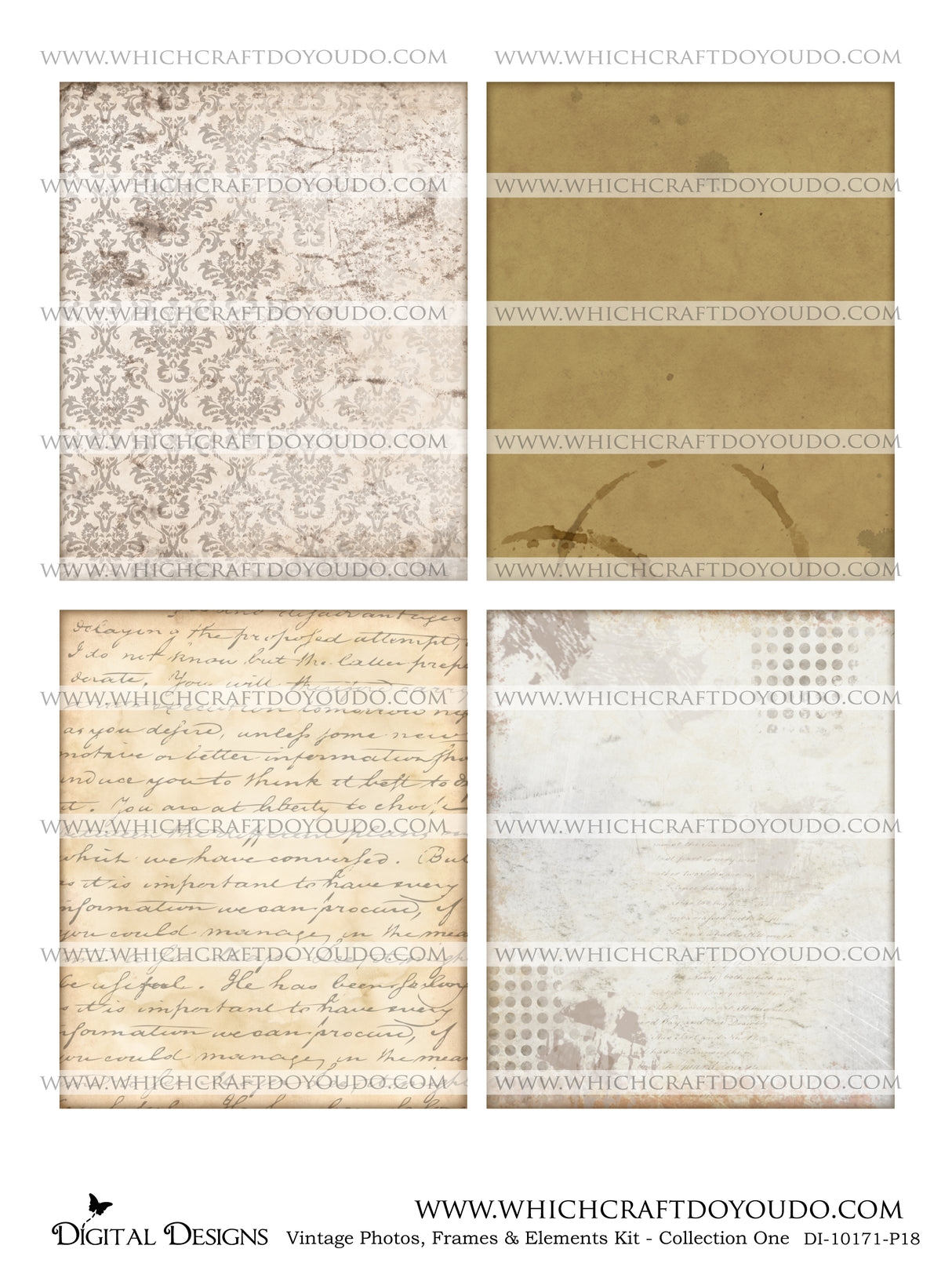 Vintage Photos, Frames & Elements Kit - Collection One - DI-10171 - Digital Download