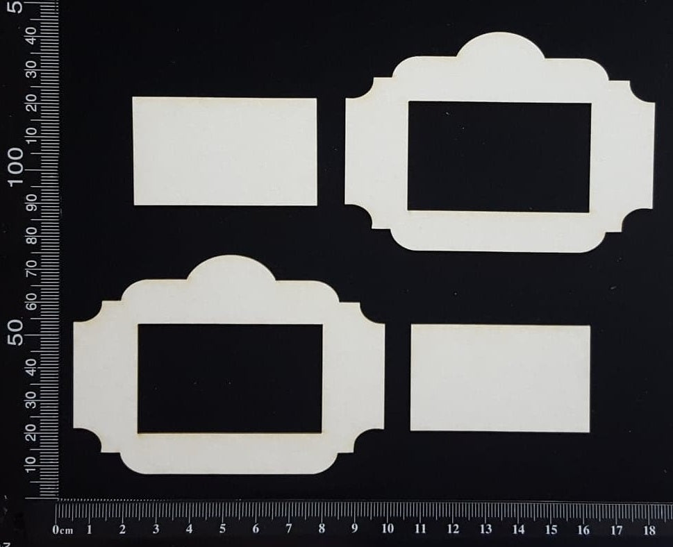 Vintage Frames Set - B - White Chipboard