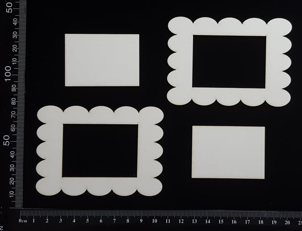 Vintage Frames Set - E - White Chipboard