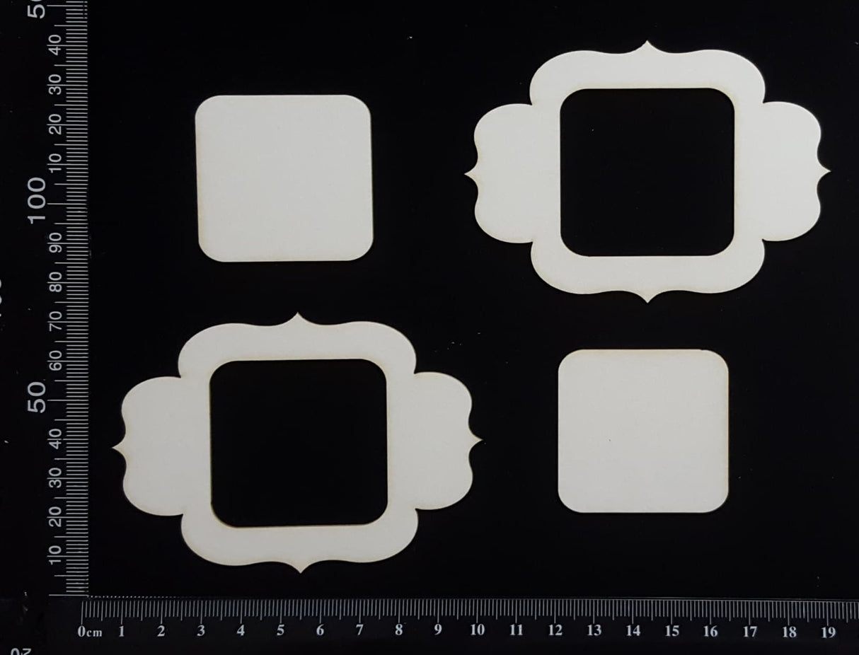 Vintage Frames Set - H - White Chipboard