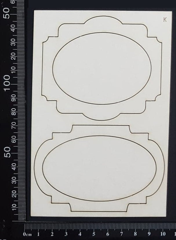 Vintage Frames Set - K - White Chipboard