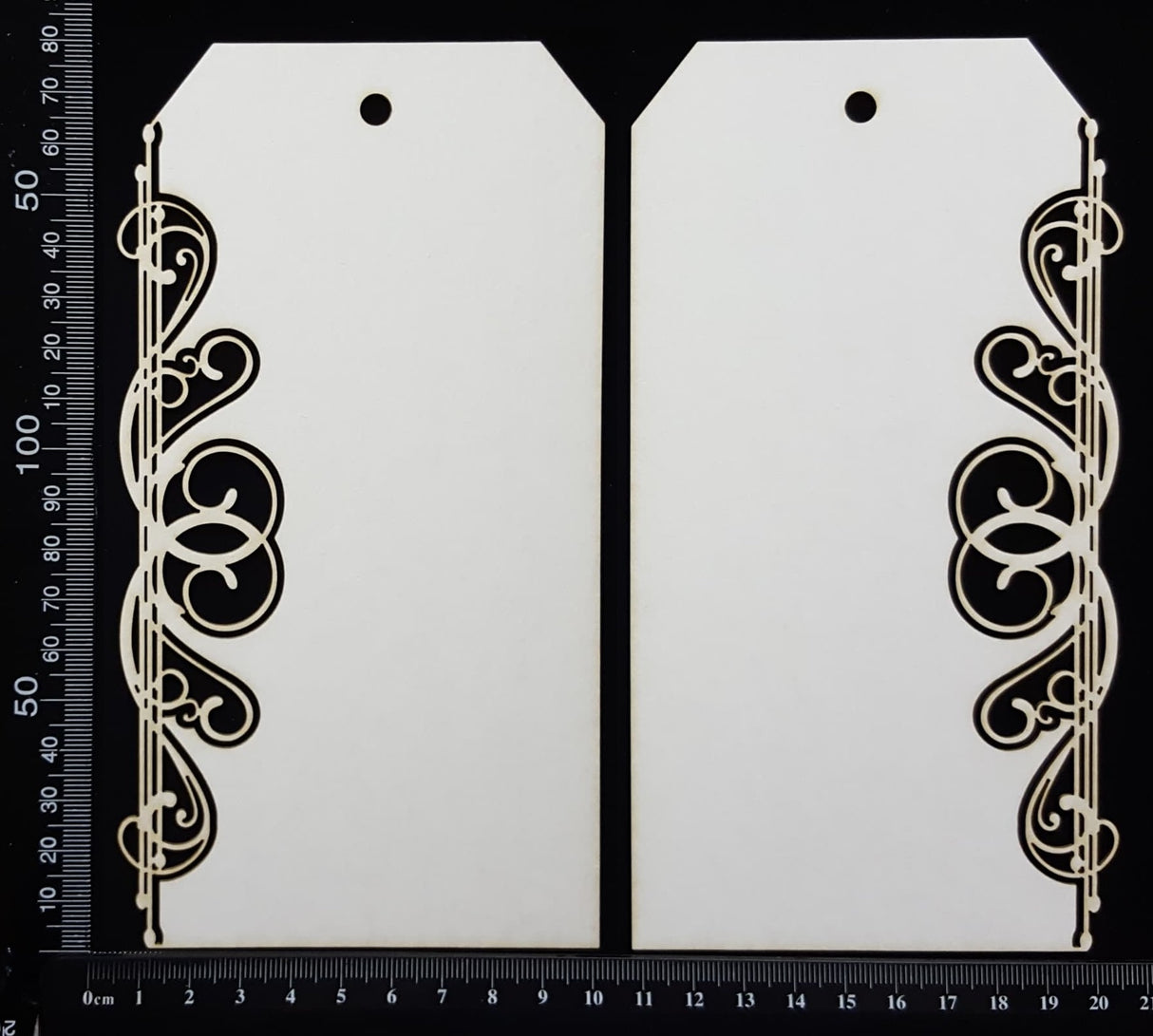 Vintage Tag Set - Large - A - White Chipboard