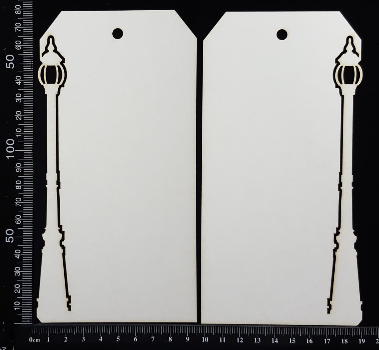 Street Light Tag Set - Large - A - White Chipboard