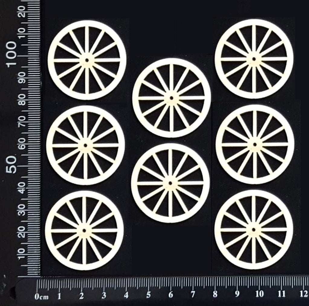 Wagon Wheel Set - AC - Small - White Chipboard