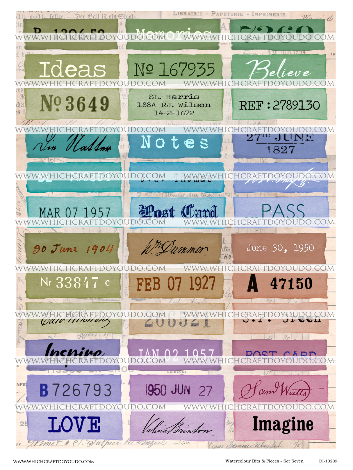 Watercolour Bits & Pieces - Set Seven - DI-10209 - Digital Download
