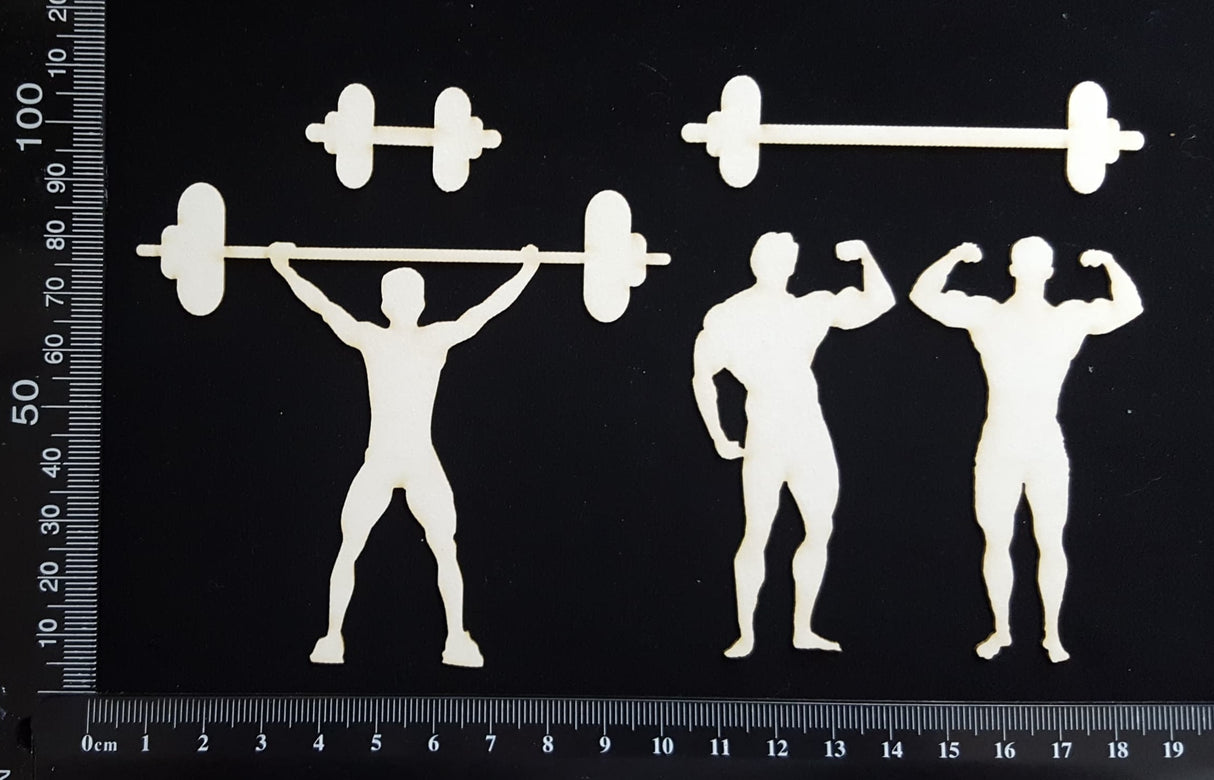 Weightlifter Set - White Chipboard