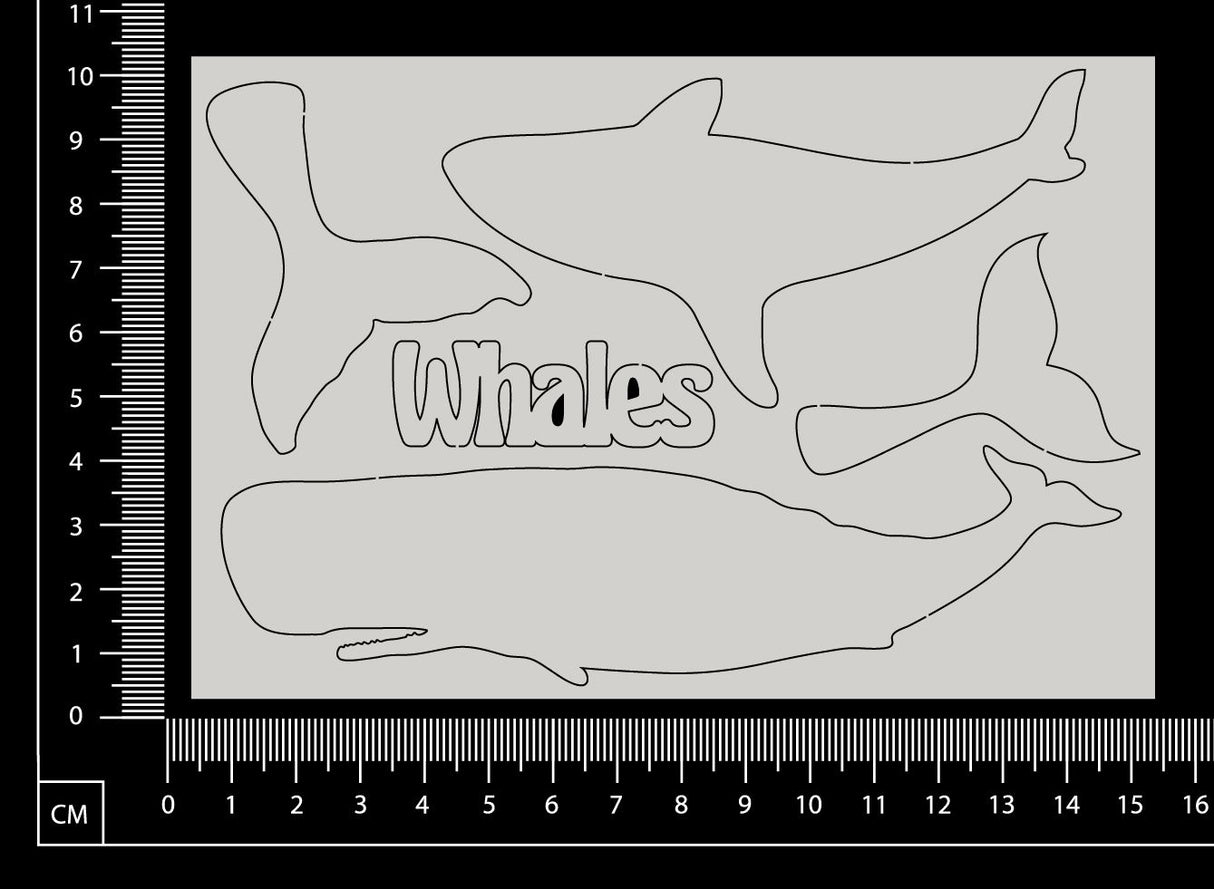 Whales Set - B - White Chipboard