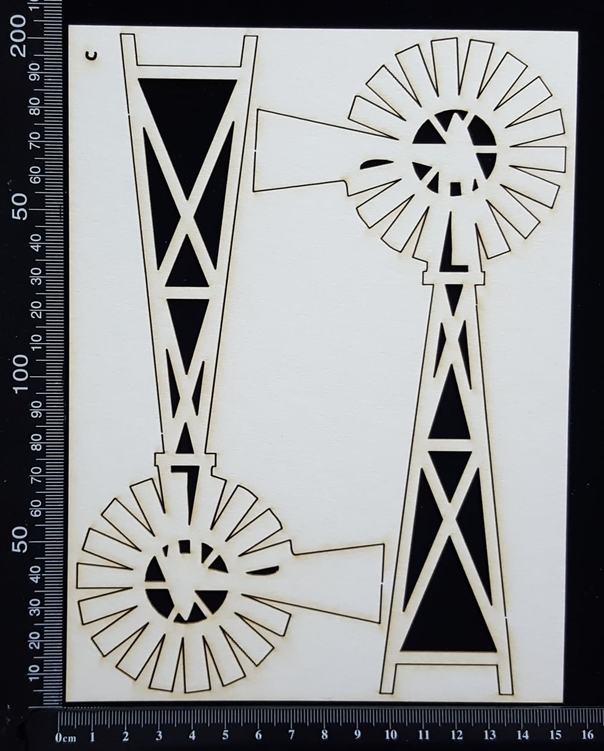 Windmills - C - Large - Set of 2 - White Chipboard