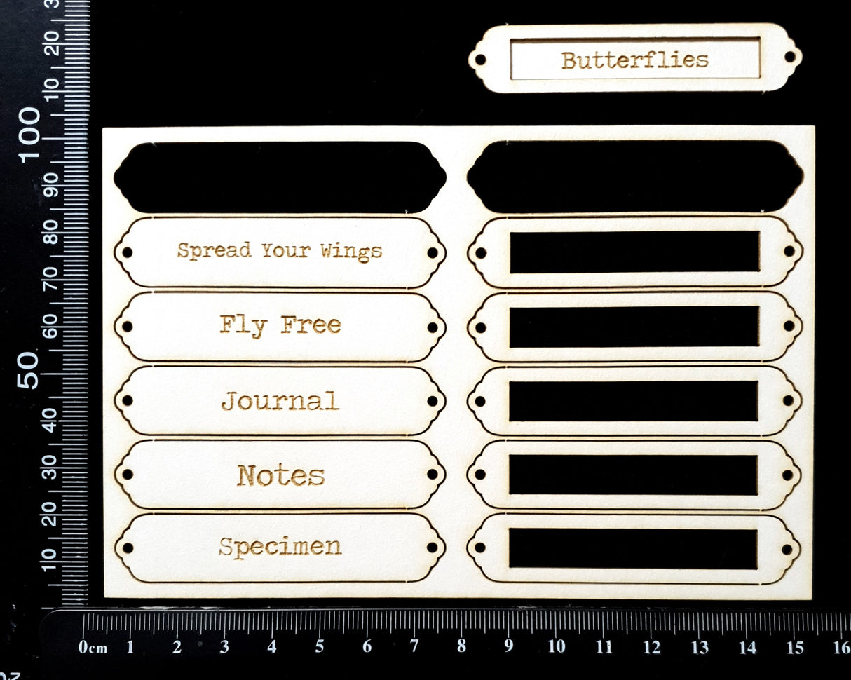 Word Plates - FA - Laser Engraved - White Chipboard