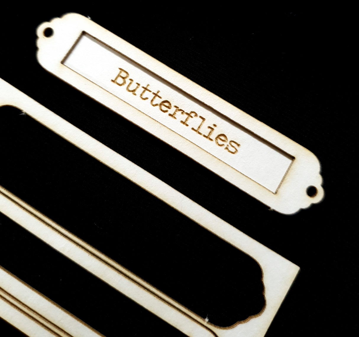 Word Plates - FA - Laser Engraved - White Chipboard