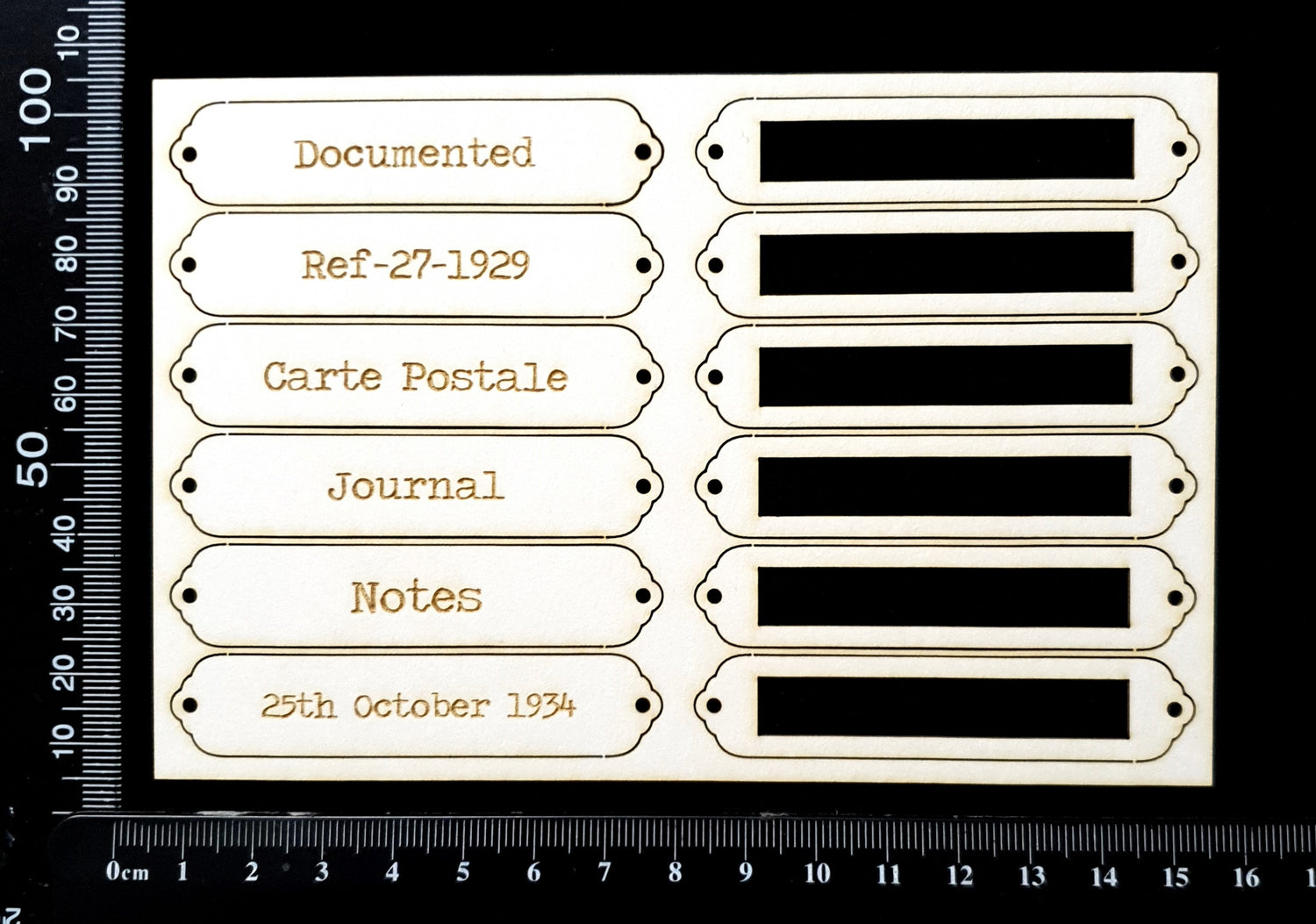 Word Plates - FB - Laser Engraved - White Chipboard