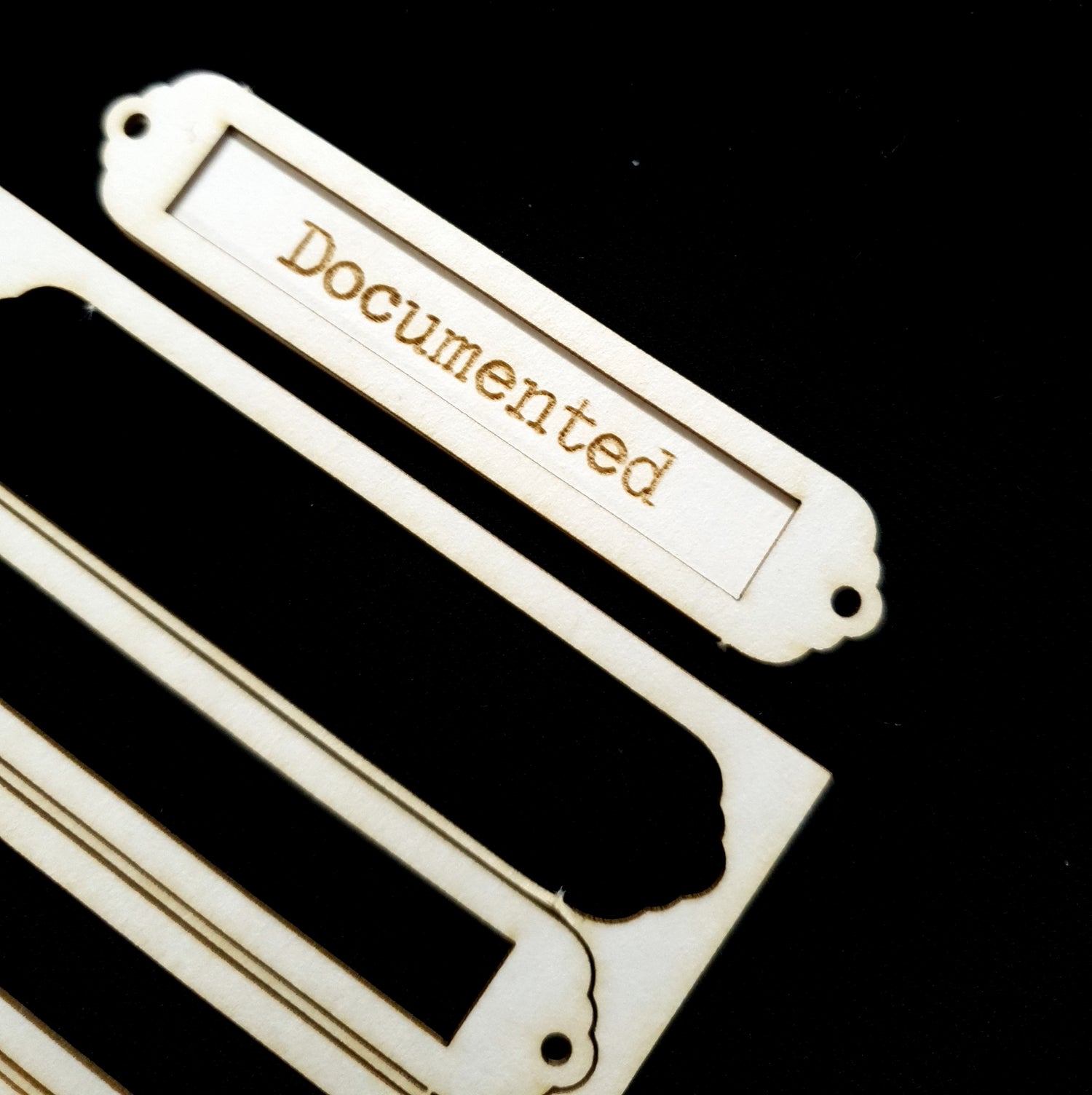 Word Plates - FB - Laser Engraved - White Chipboard